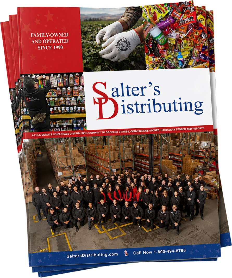 Stack of Salter's Distributing brochures